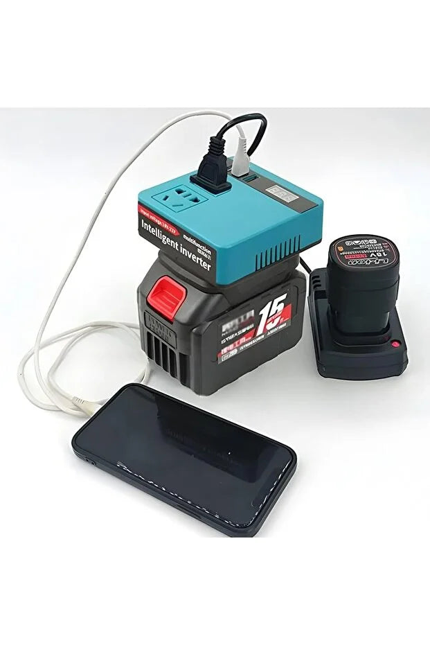 VoltMate Pro محمول مع بطارية ليثيوم 21 فولت إلى 220 فولت تيار متردد