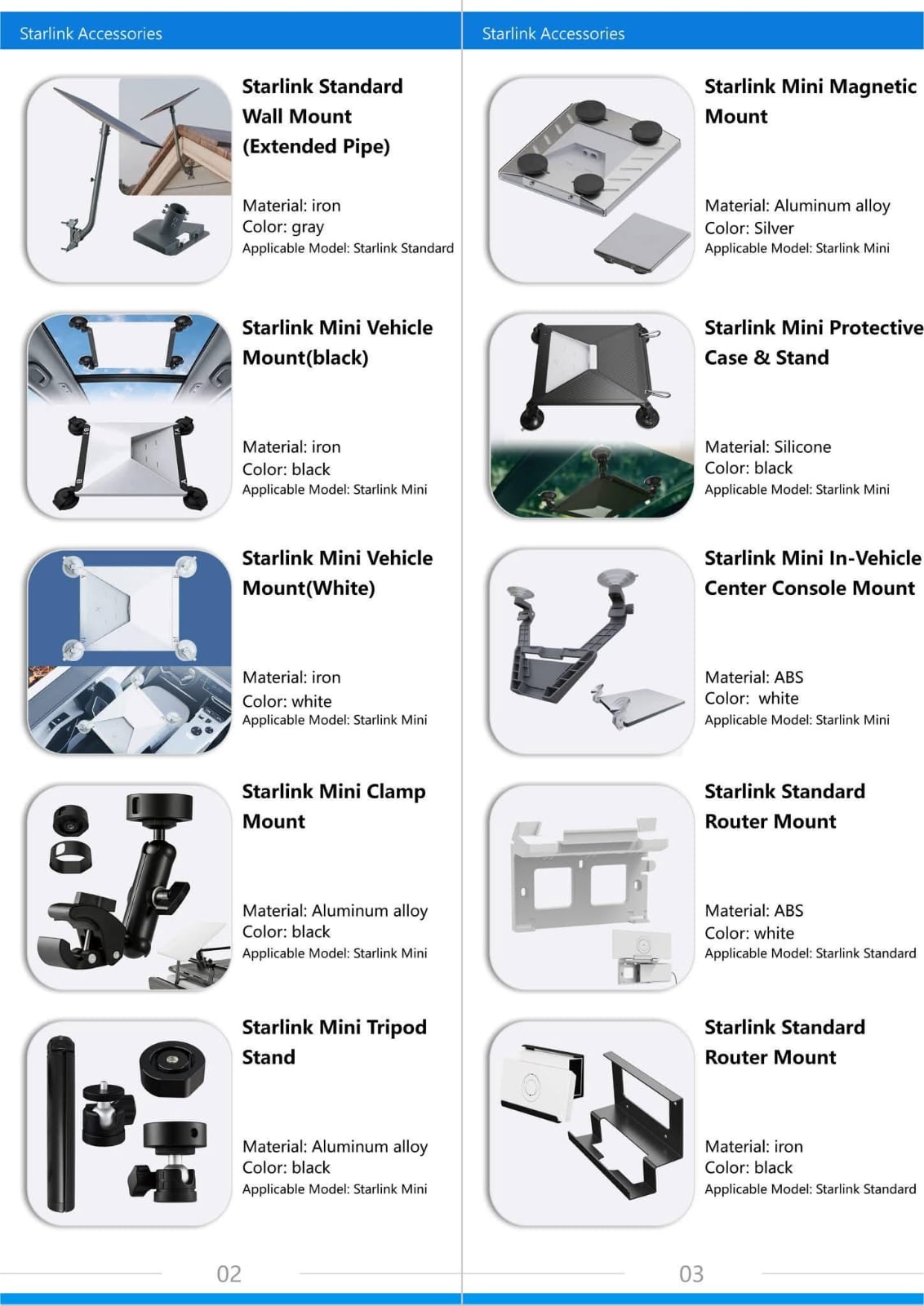 Starlink Accessories - (Contact for More info)