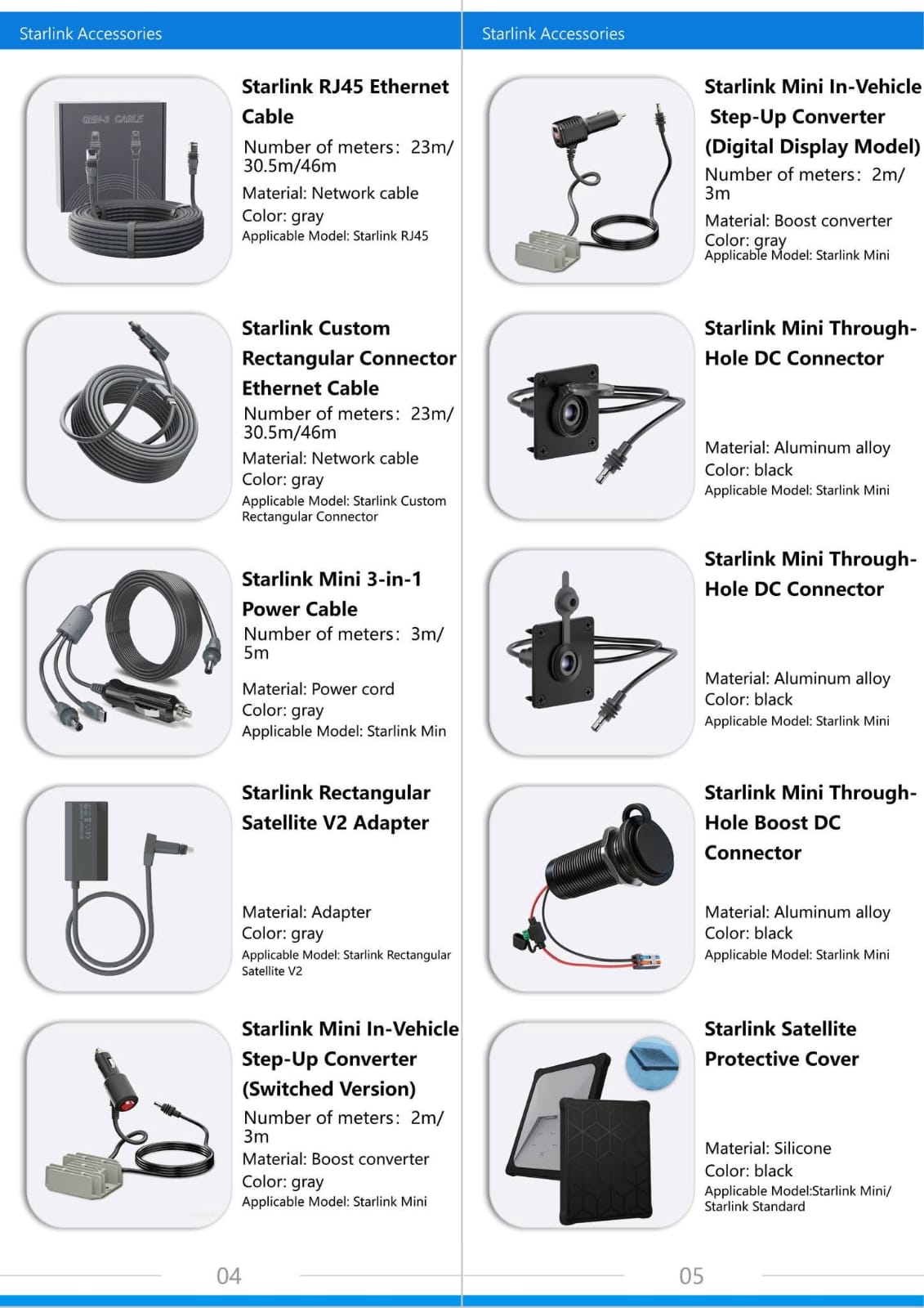Starlink Accessories - (Contact for More info)